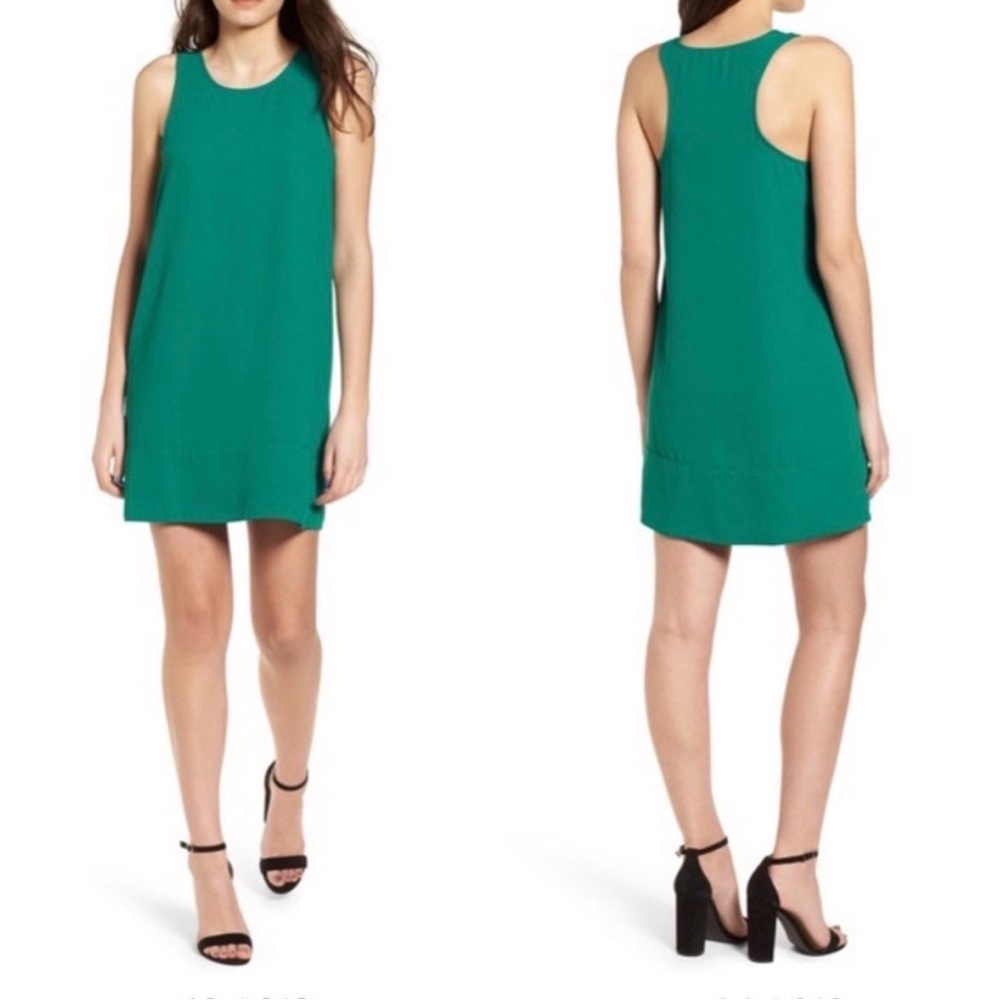 Nordstrom Leith Racerback Shift Dress in Green Polyester